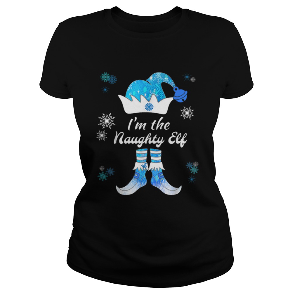 Nice I Am The Naughty Elf Matching Family Group Christmas Blue Classic Ladies