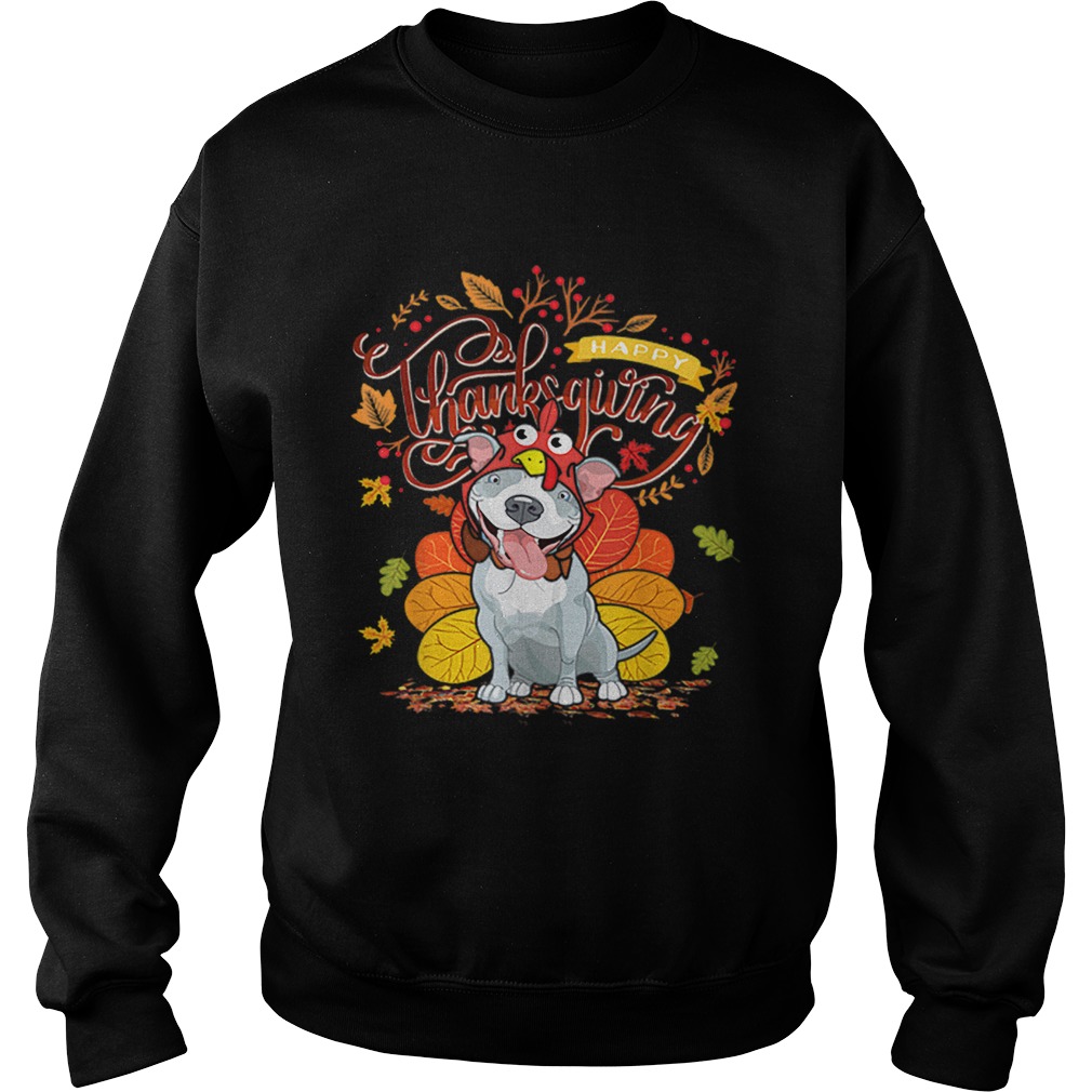 Nice Pit bull Wearing Turkey Hat Fall Autumn Happy Thanksgiving Sweatshirt
