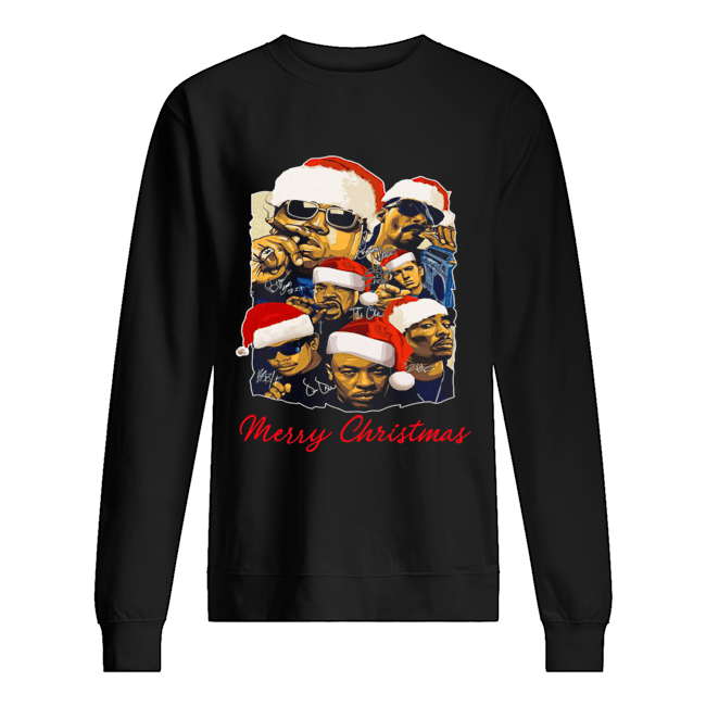 Notorious Big Snoop Dogg Ice Cube Eminem Tupac Santa Merry Christmas Unisex Sweatshirt