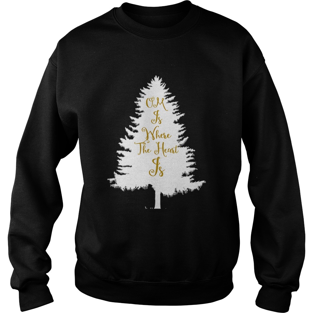OM Is Where The Heart Is Christmas Tree Yoga Sweatshirt