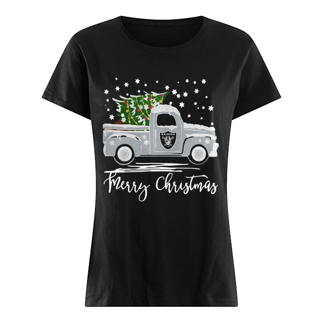 Oakland Raiders Truck Merry Christmas Classic Women's T-shirt