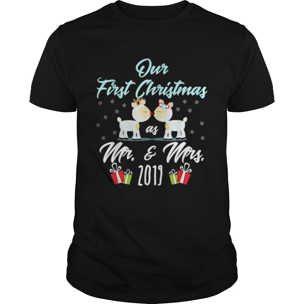Our First Christmas As MrMrs 2019 Newlyweds Gift shirt