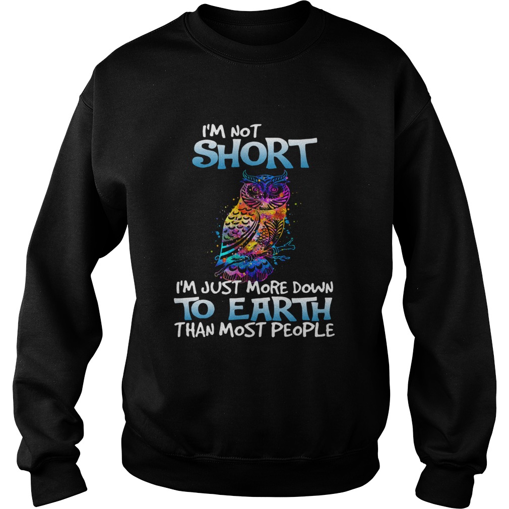 Owl Im not short Im just more down to earth Sweatshirt