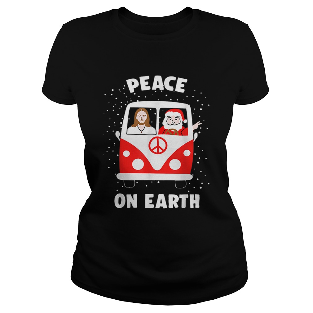 Peace On Earth Santa And Jesus Hippie Fan Christmas Gift Classic Ladies