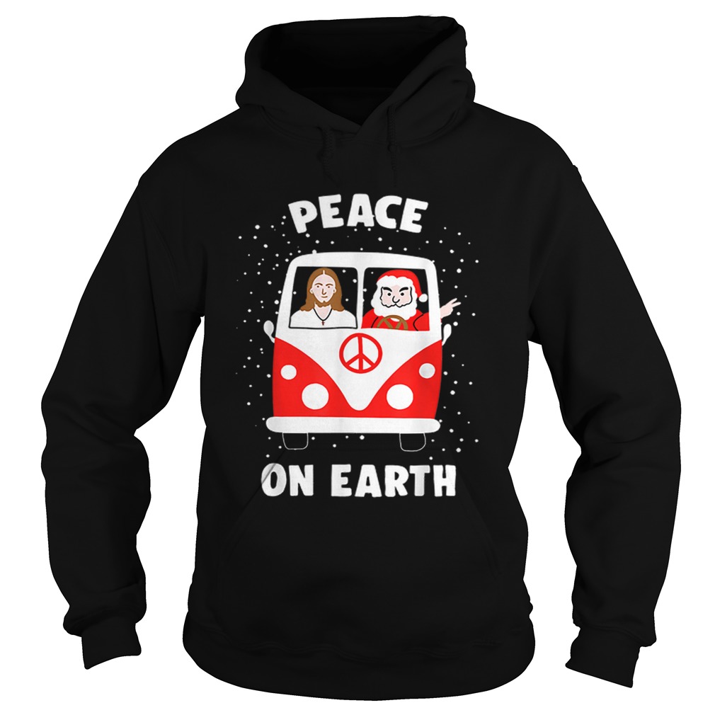 Peace On Earth Santa And Jesus Hippie Fan Christmas Gift Hoodie