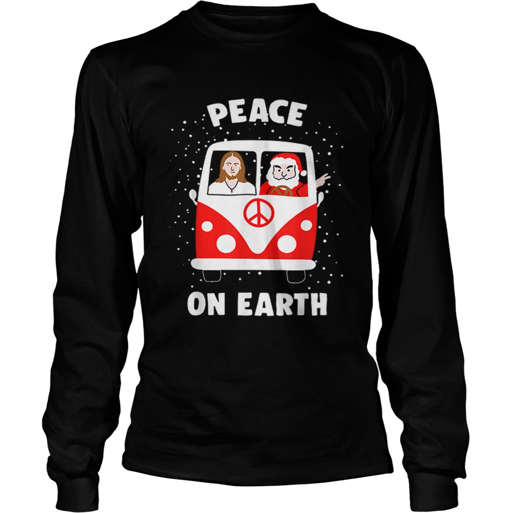 Peace On Earth Santa And Jesus Hippie Fan Christmas Gift LongSleeve