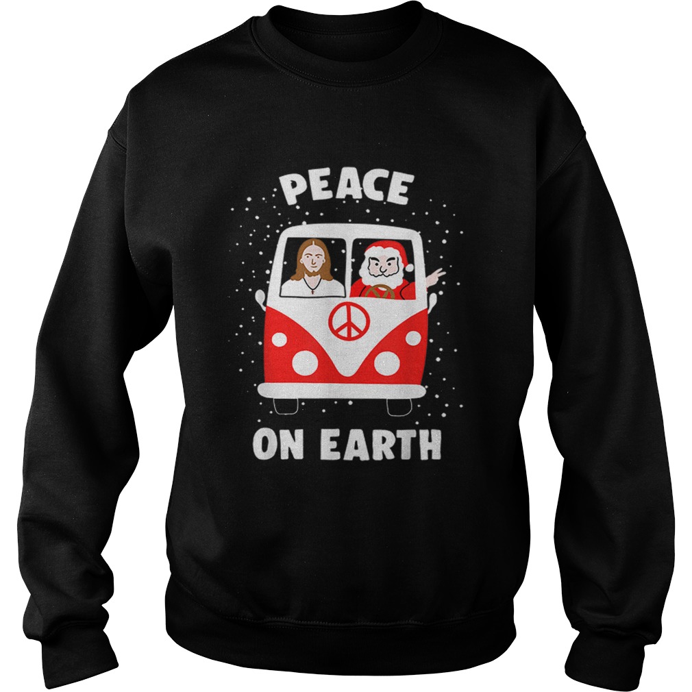 Peace On Earth Santa And Jesus Hippie Fan Christmas Gift Sweatshirt