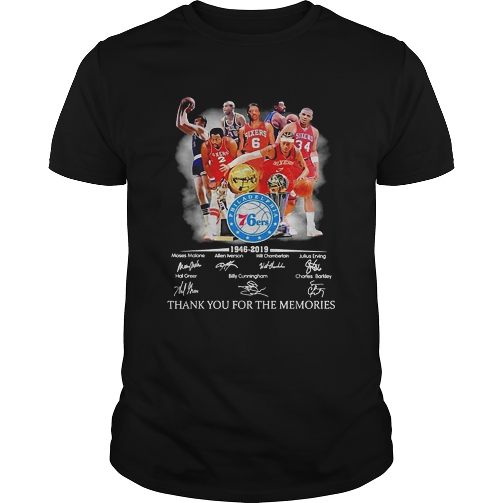 Philadelphia 76ers players signatures thank you for the memories shirt