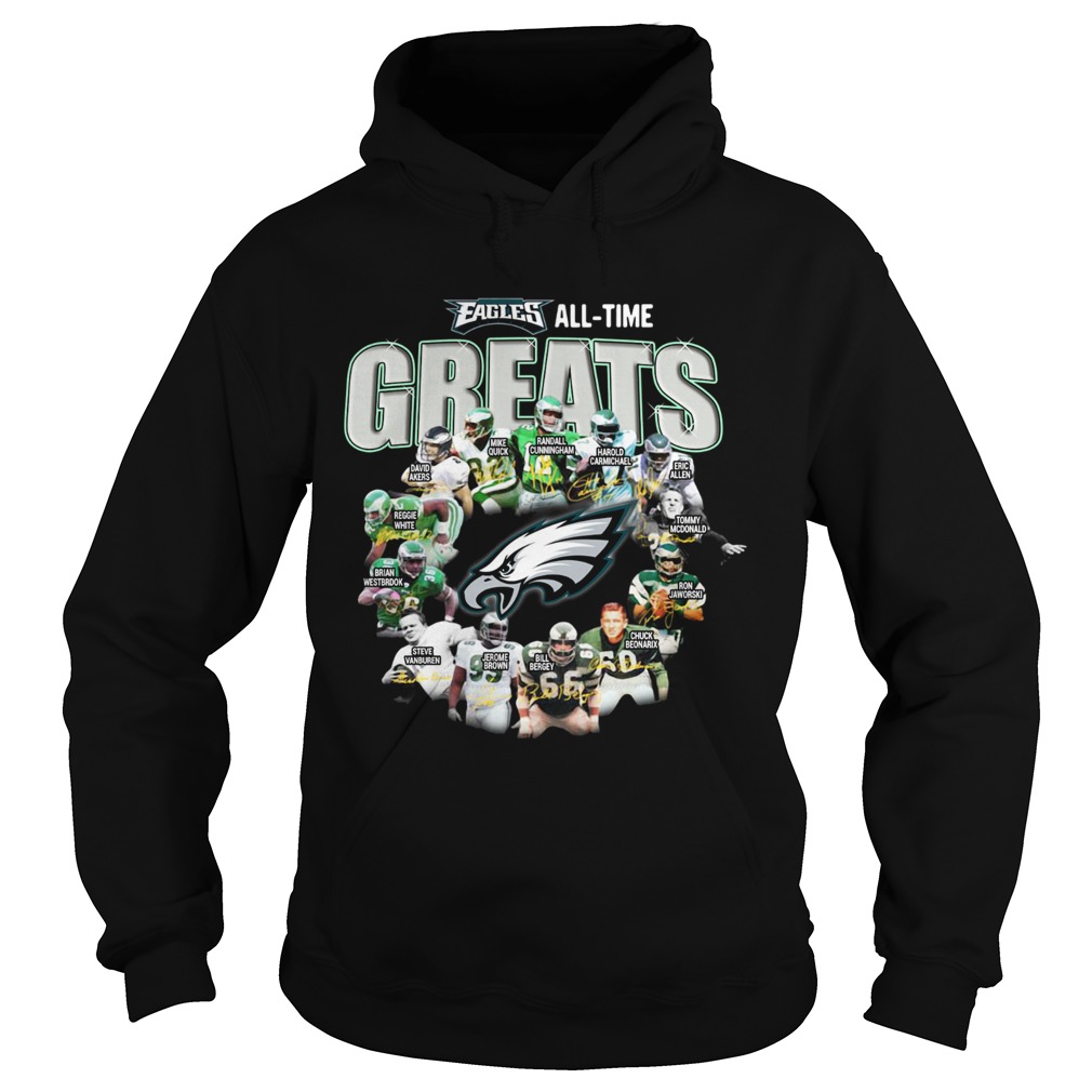 Philadelphia Eagles Players All Time Greats Signatures Hoodie