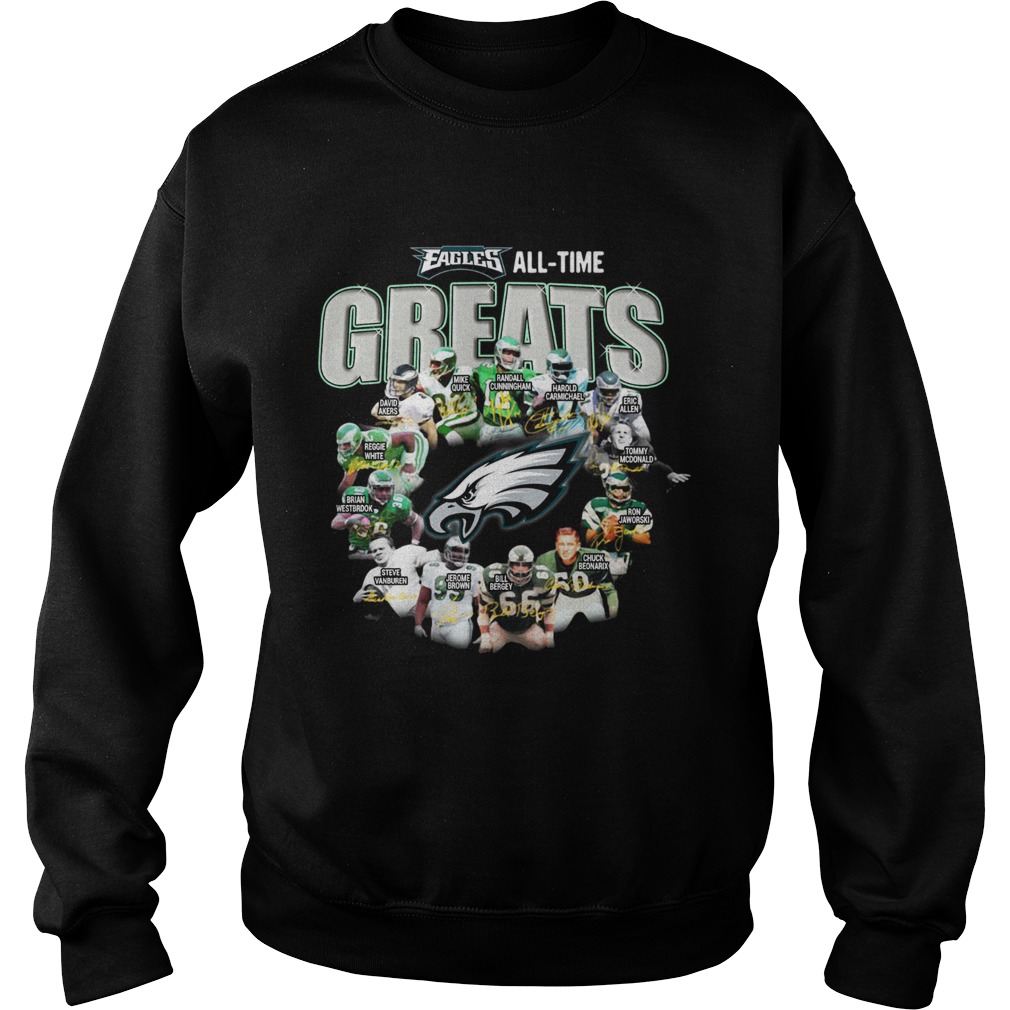 Philadelphia Eagles Players All Time Greats Signatures Sweatshirt