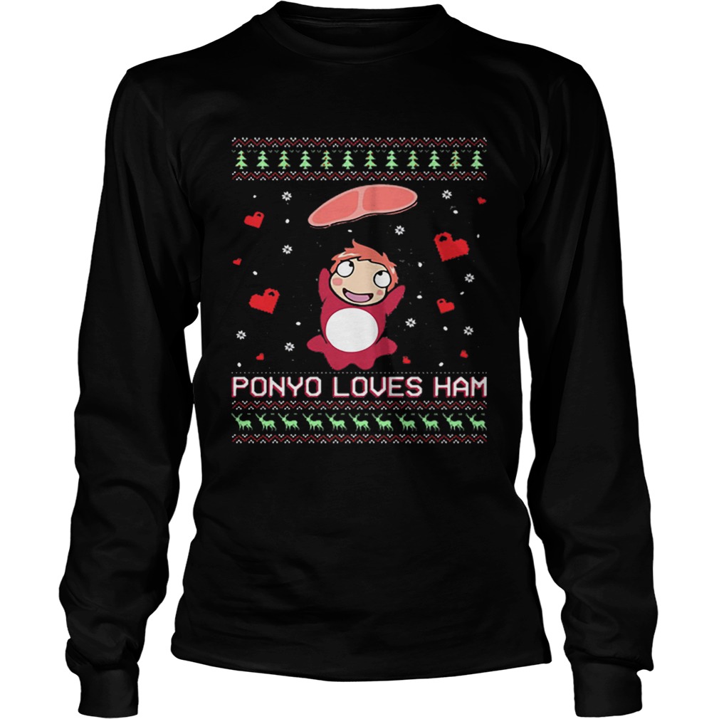 Ponyo loves ham ugly Christmas LongSleeve