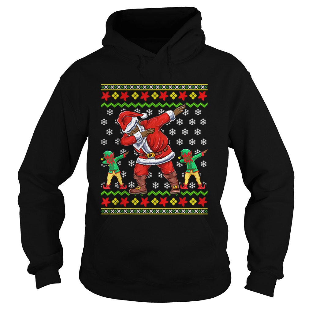Premium Christmas African American Dabbing Santa Elf Gift Hoodie