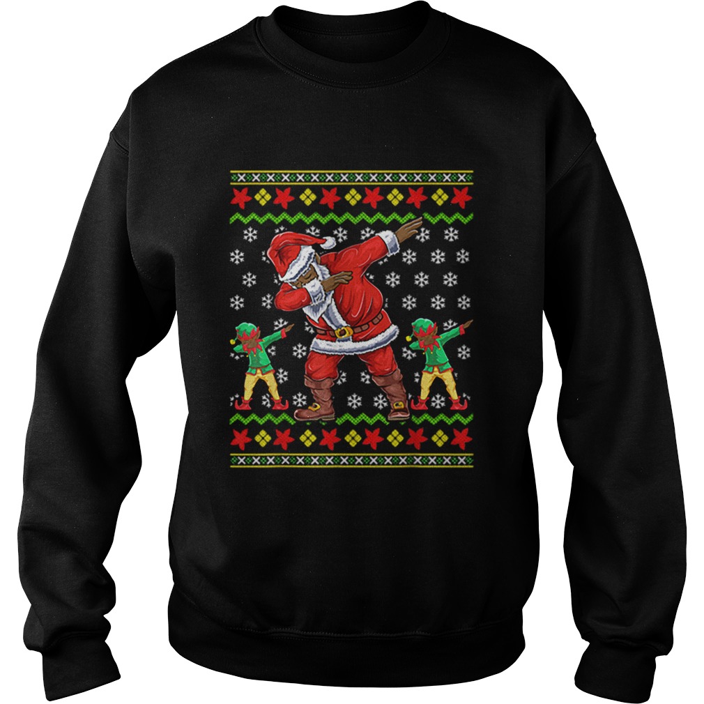 Premium Christmas African American Dabbing Santa Elf Gift Sweatshirt