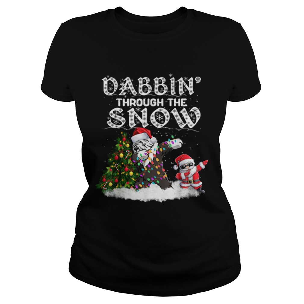Pretty Dabbin Through The Snow Old English Sheepdog Christmas Dog Classic Ladies
