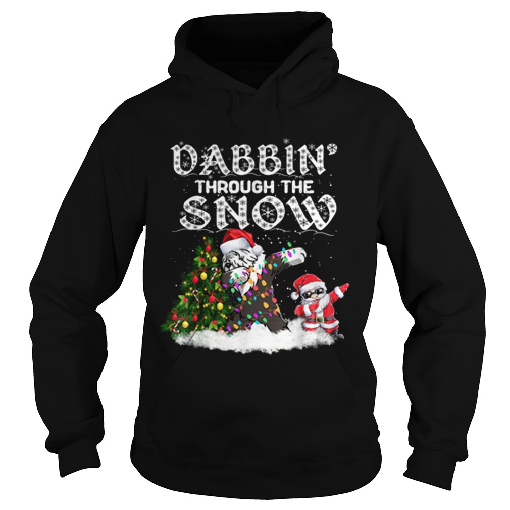 Pretty Dabbin Through The Snow Old English Sheepdog Christmas Dog Hoodie