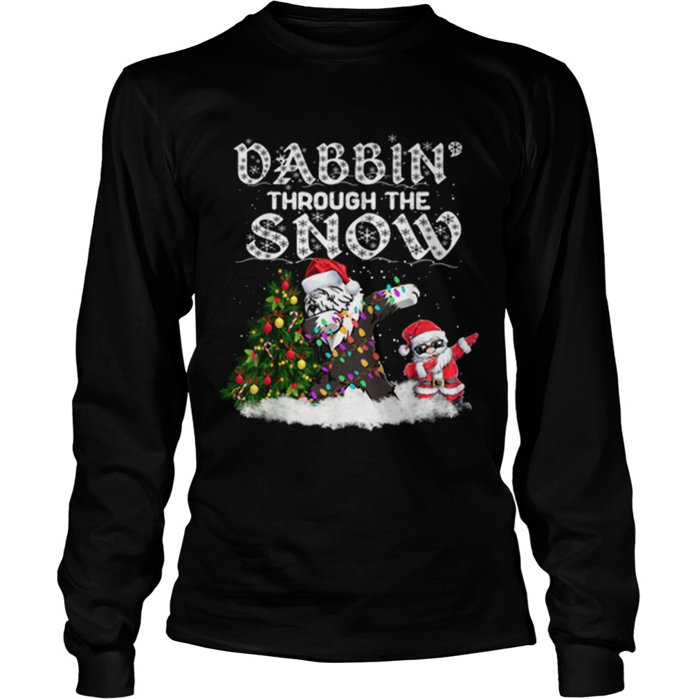Pretty Dabbin Through The Snow Old English Sheepdog Christmas Dog LongSleeve