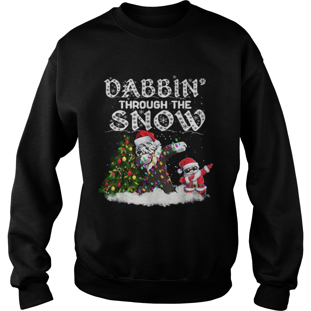 Pretty Dabbin Through The Snow Old English Sheepdog Christmas Dog Sweatshirt