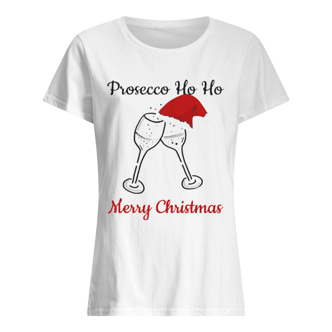 Prosecco Ho Ho Merry Christmas Santa Hat Classic Women's T-shirt