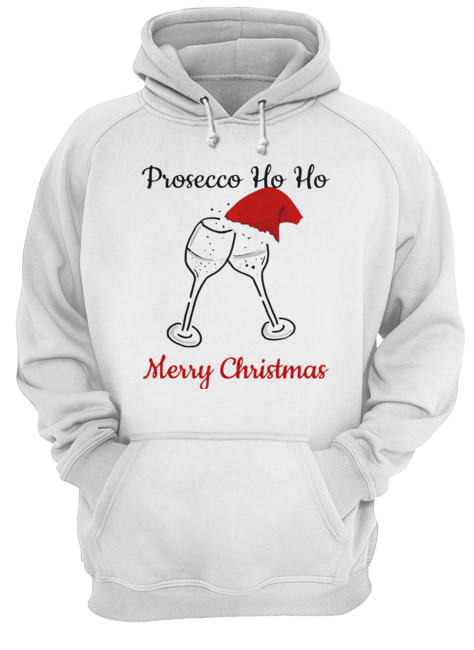 Prosecco Ho Ho Merry Christmas Santa Hat Unisex Hoodie