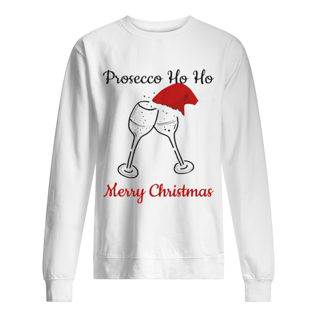 Prosecco Ho Ho Merry Christmas Santa Hat Unisex Sweatshirt