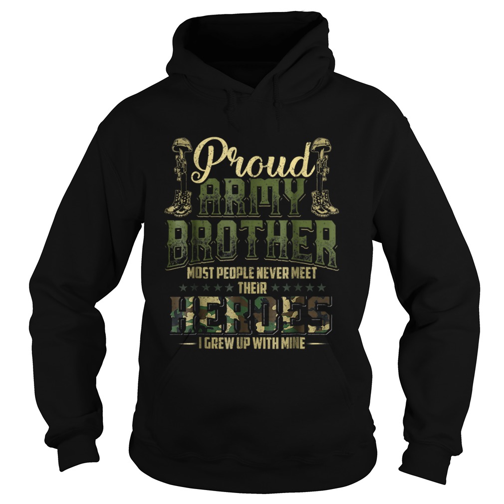 Proud Army Brother Shirt Patriotic Military Veteran Hoodie