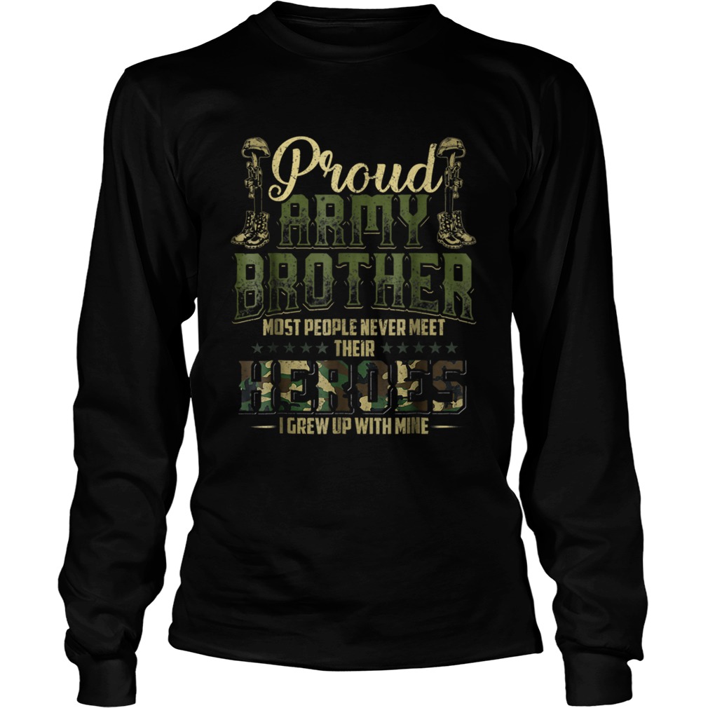 Proud Army Brother Shirt Patriotic Military Veteran LongSleeve