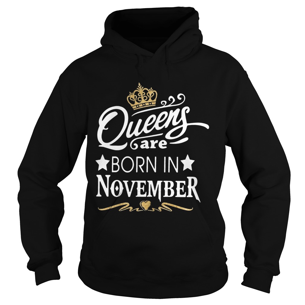Queen Are Born In November Crown Hoodie