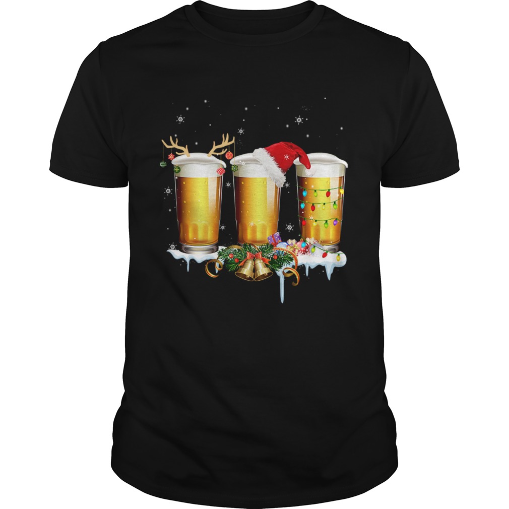 Reindeer Beer Christmas Funny Xmas shirt