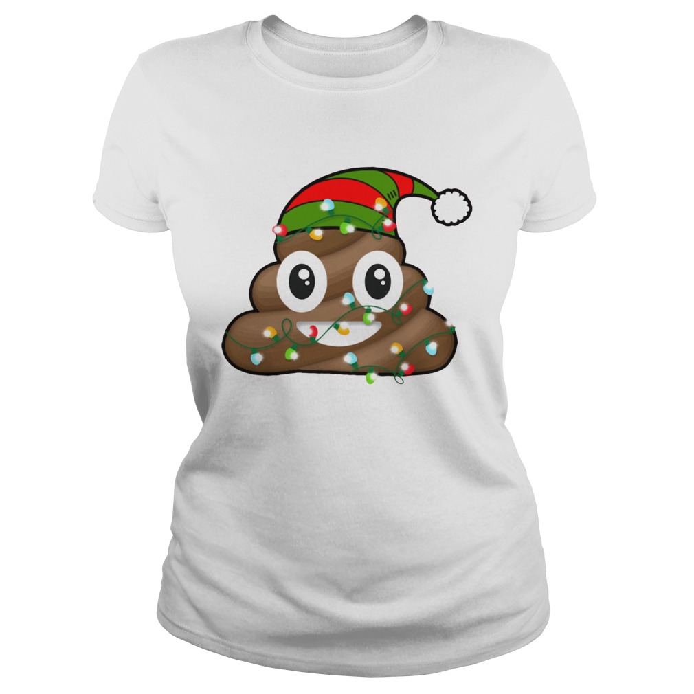Reindeer Poop Emoji Cute Merry Christmas Red Classic Ladies