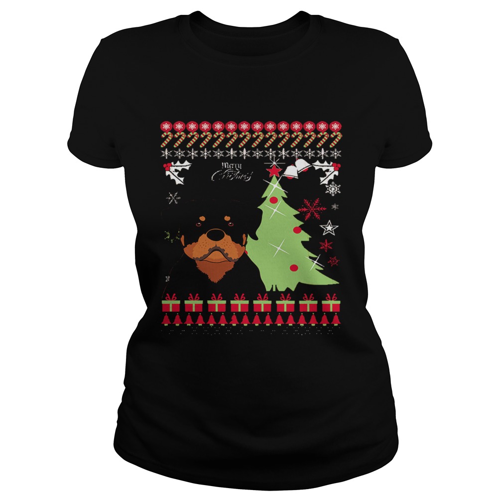 Rottweiler Ugly Christmas Classic Ladies