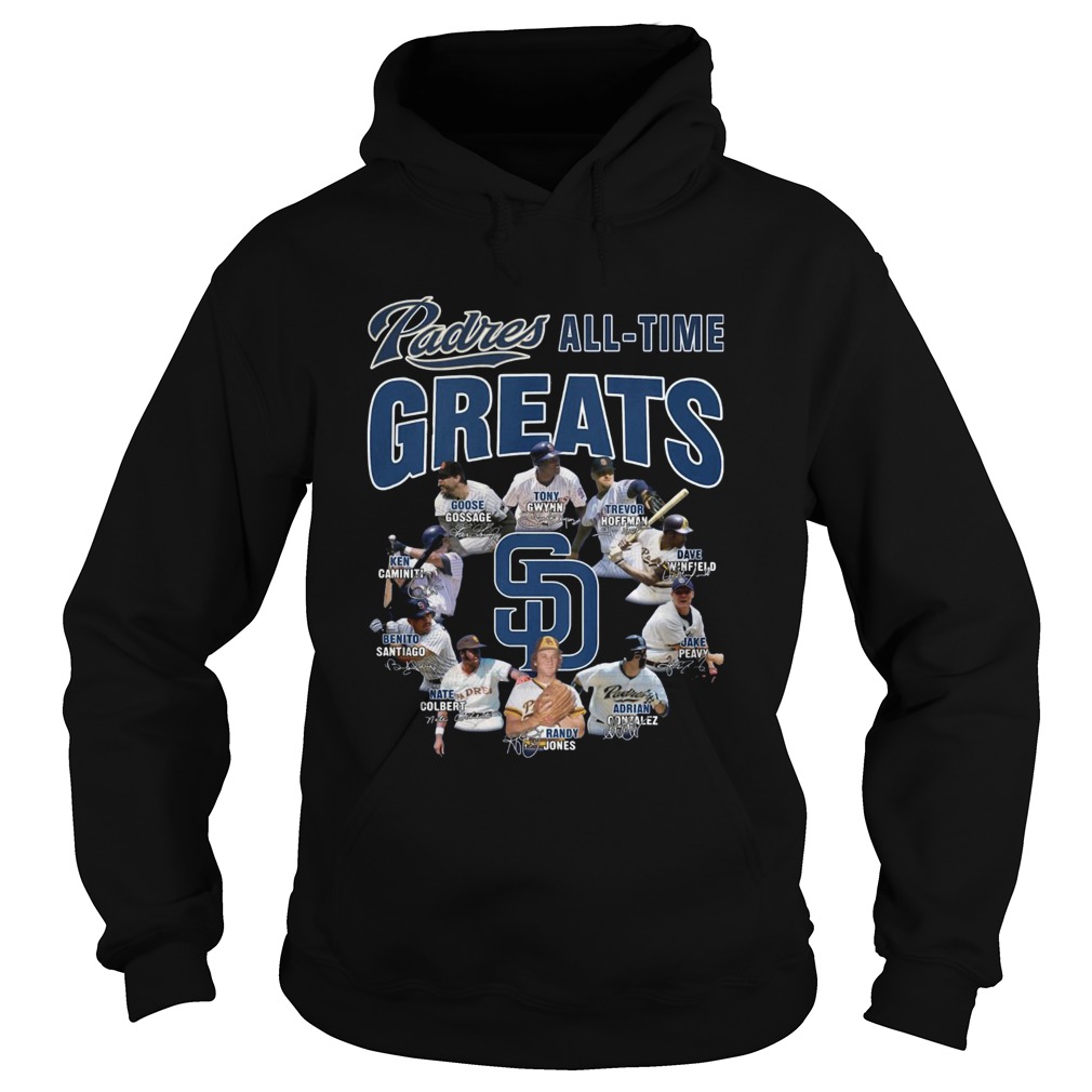 San Diego Padres Alltime Greats Players Signatures Hoodie