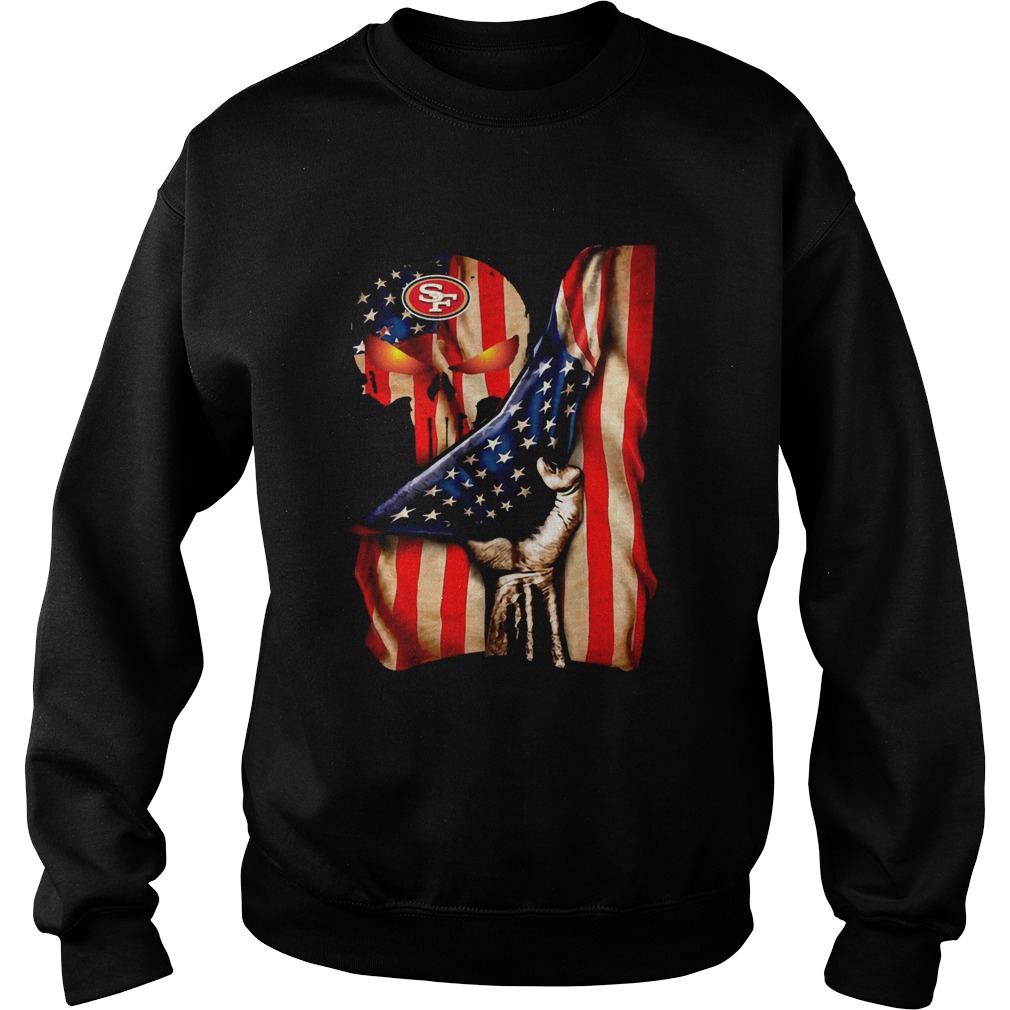 San Francisco 49ers Skull American Flag Sweatshirt