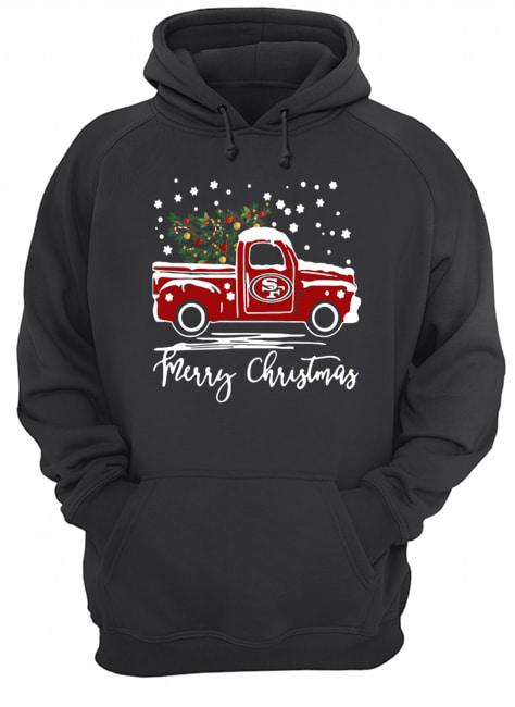San Francisco 49ers pickup truck Merry Christmas Unisex Hoodie