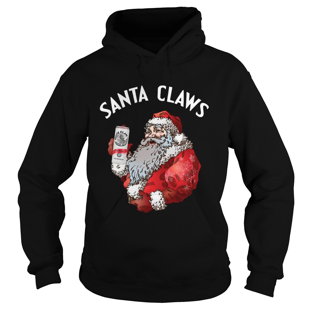 Santa Claws White Claw Christmas Drinking Funny Hoodie
