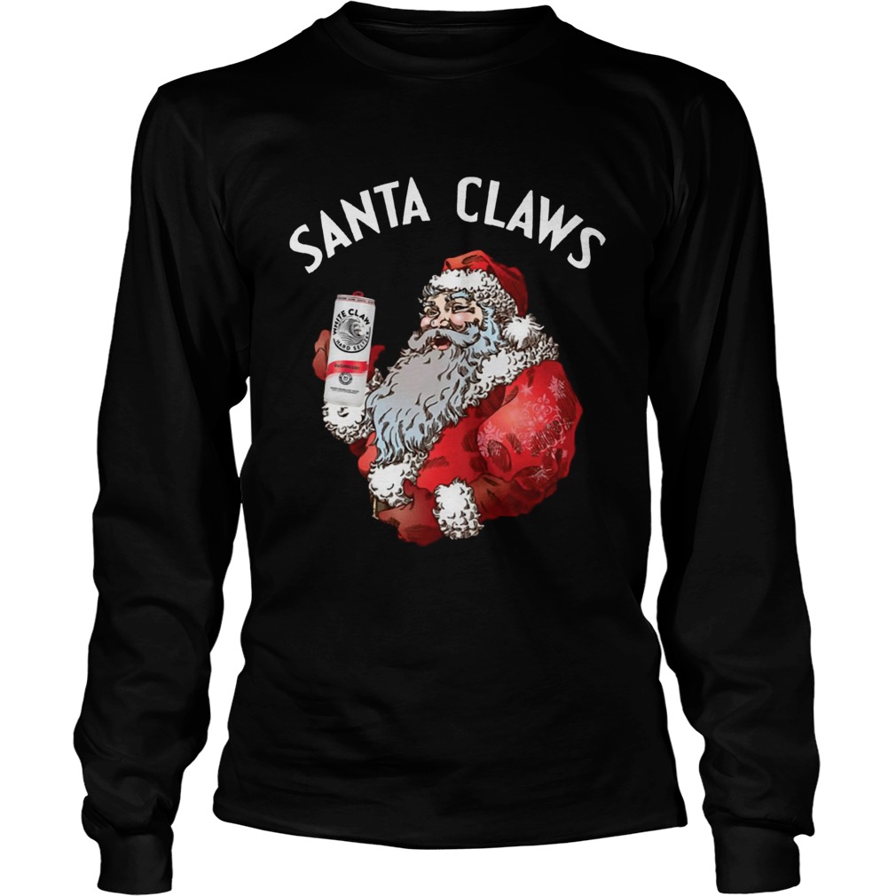 Santa Claws White Claw Christmas Drinking Funny LongSleeve