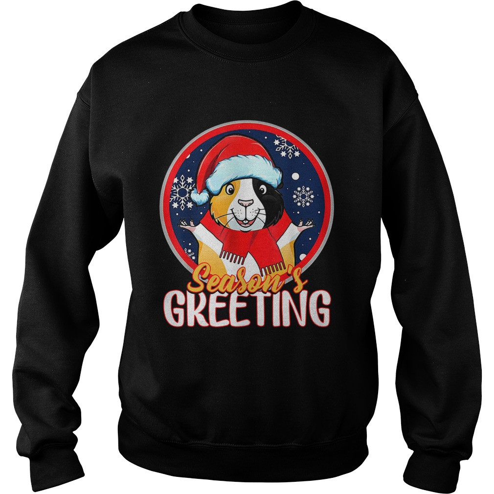 Santa Guinea Pig Seasons Greeting Christmas Sweatshirt