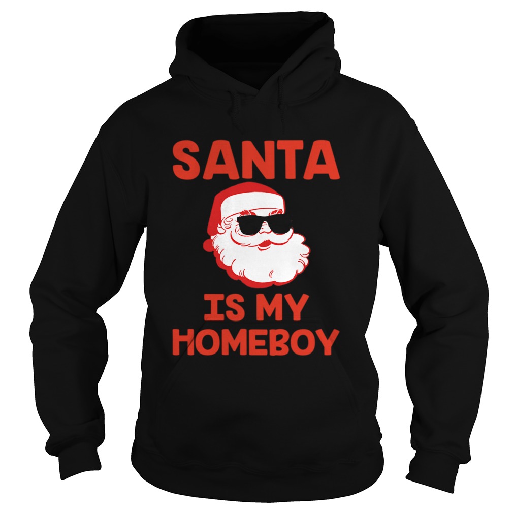 Santa Is My Homeboy Red Santa Sunglasses Funny Holiday Hoodie