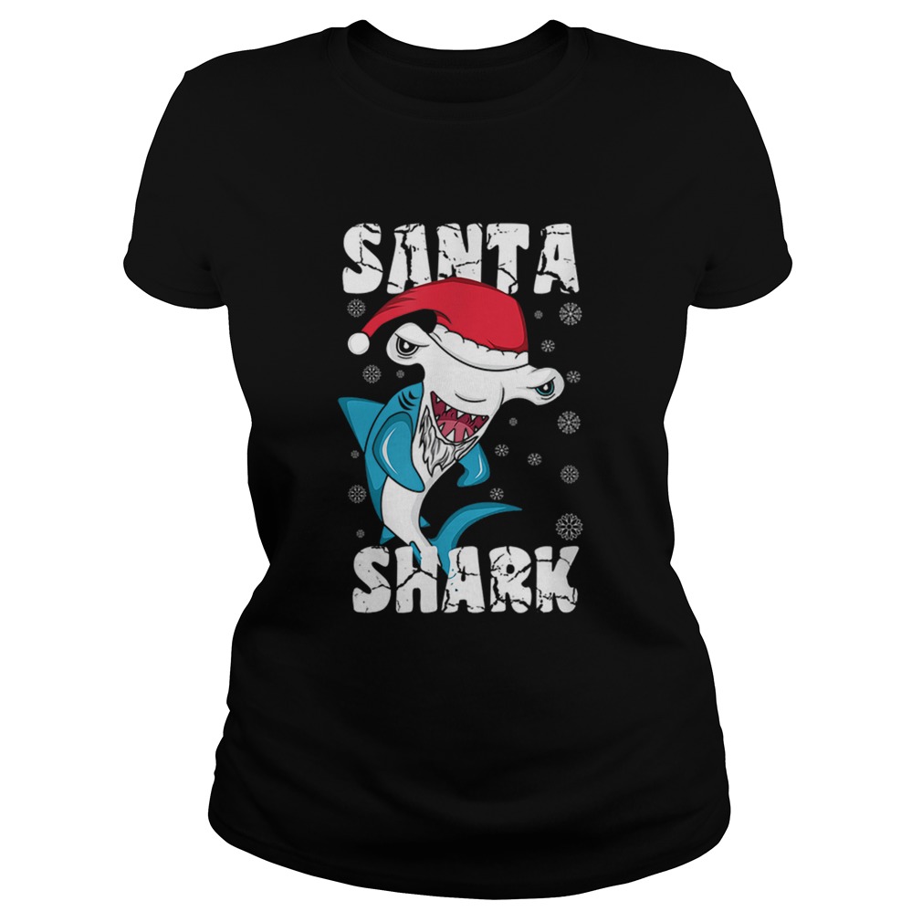 Santa Shark Funny Santa Claus Christmas Hammerhead Shark Classic Ladies