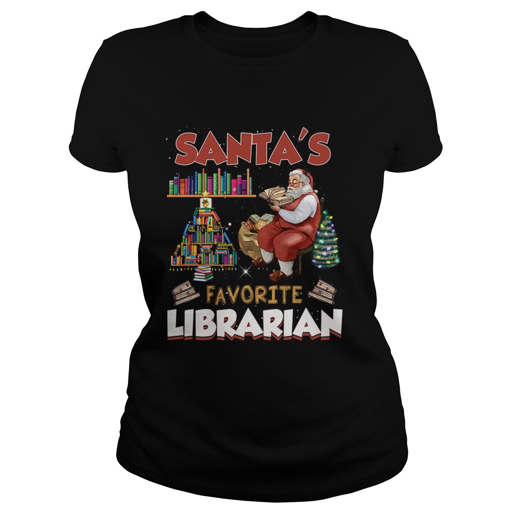 Santas Favorite Librarian Funny Christmas Ornaments Classic Ladies