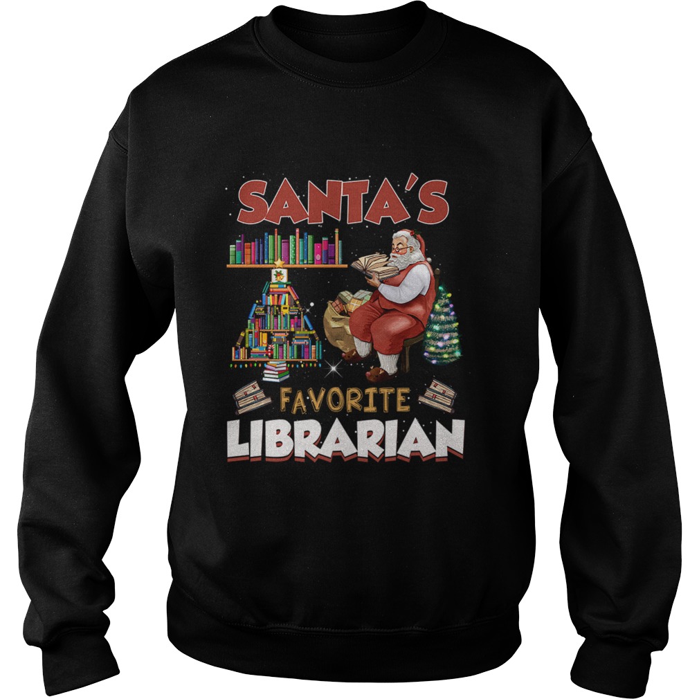 Santas Favorite Librarian Funny Christmas Ornaments Sweatshirt