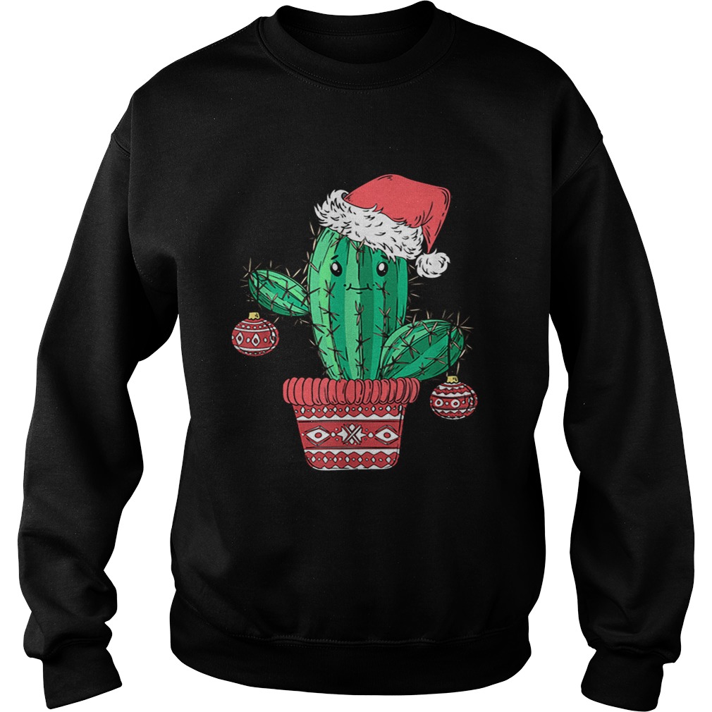 Santas Hat Cactus Sweater Tee Christmas Party Xmas Holidays Sweatshirt