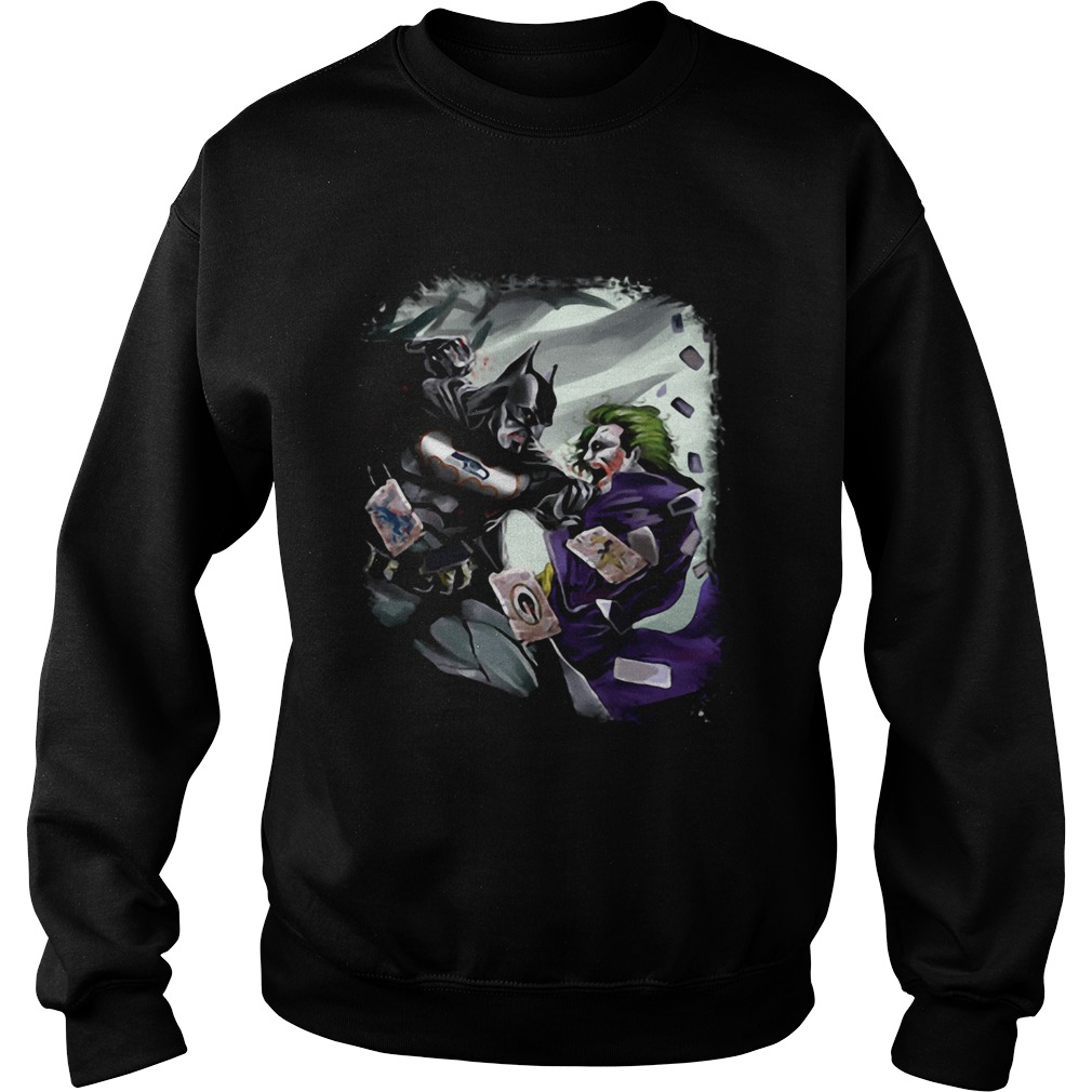 Seattle Seahawks NFL Football Batman Fighting Joker DC Comics Sweatshirt