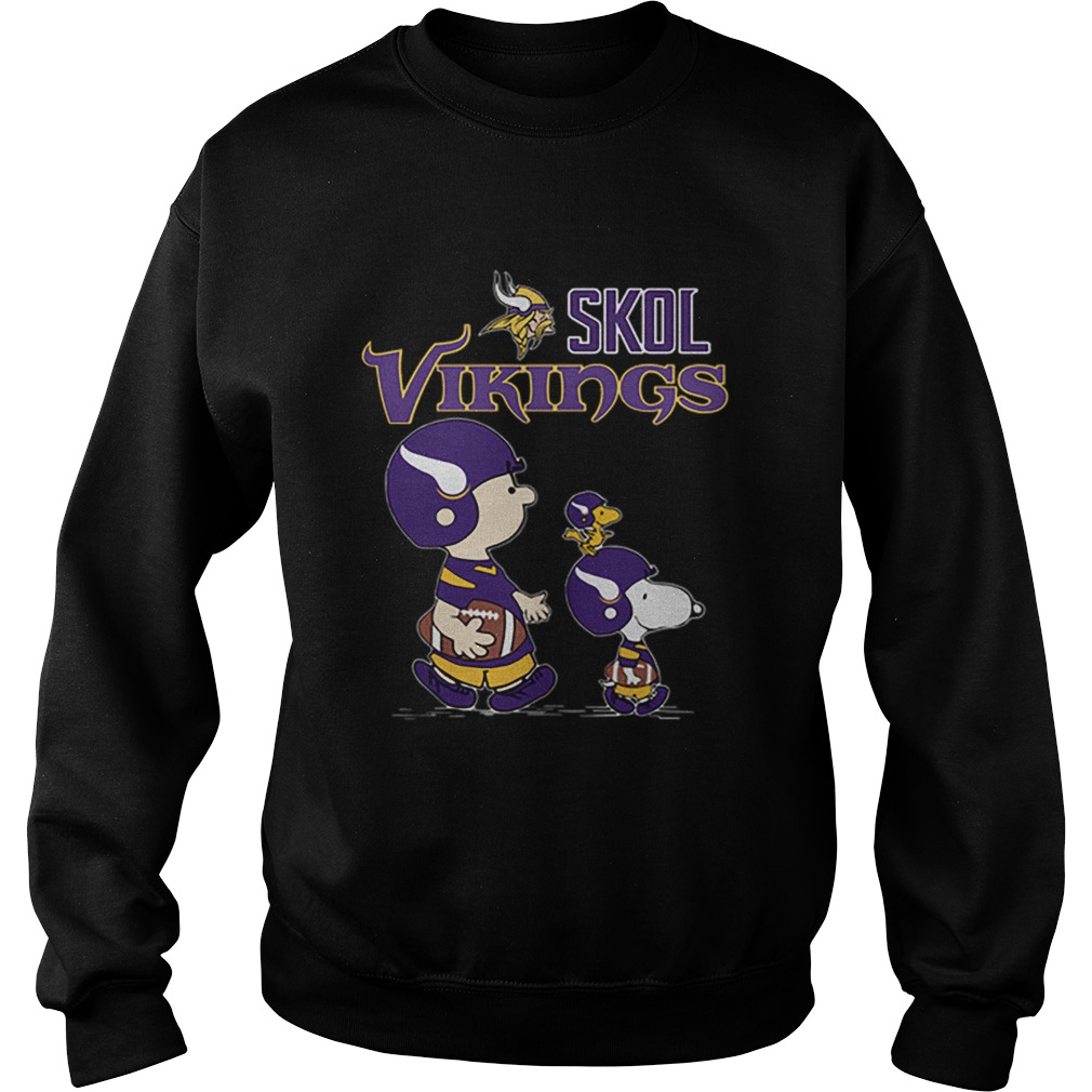 Skol Vikings Charlie Brown and Snoopy Minnesota Viking Sweatshirt