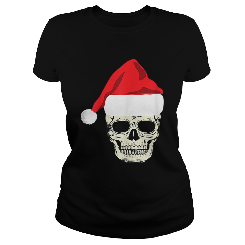 Skull In Santa Hat Christmas Skeleton Christmas Classic Ladies