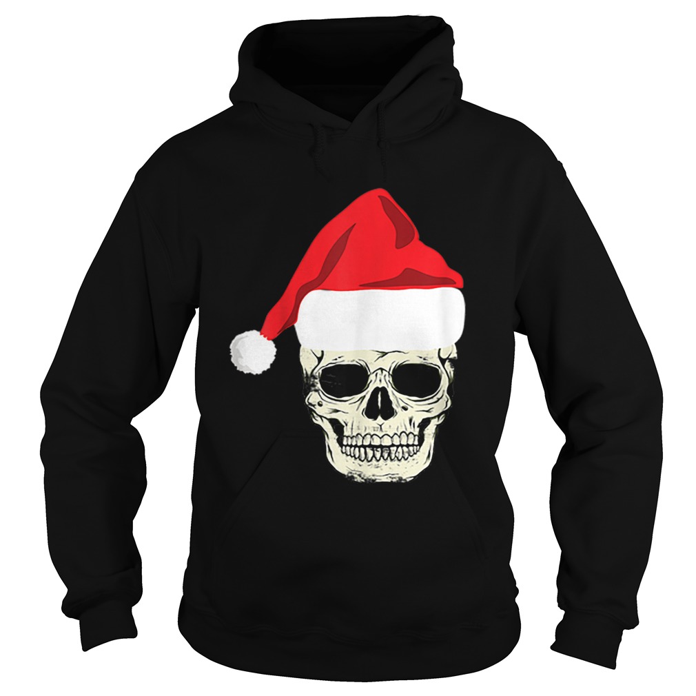 Skull In Santa Hat Christmas Skeleton Christmas Hoodie