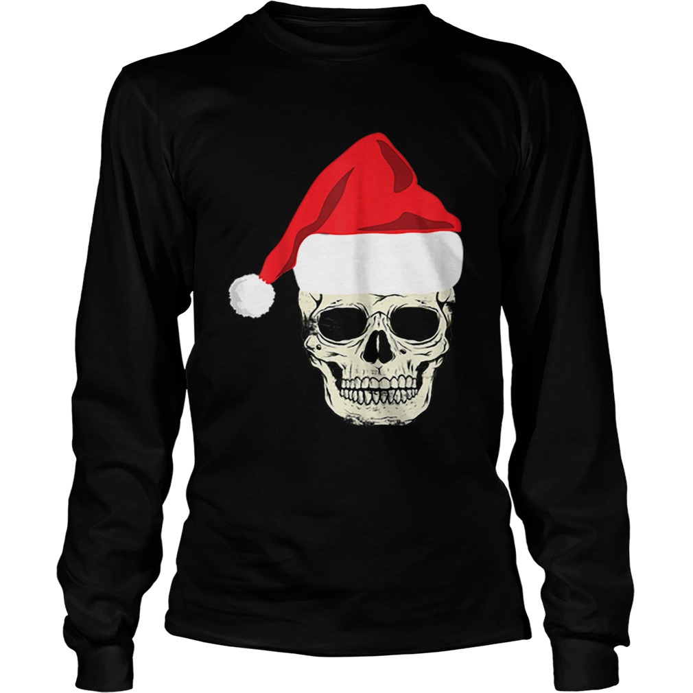 Skull In Santa Hat Christmas Skeleton Christmas LongSleeve
