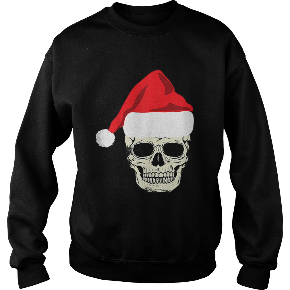 Skull In Santa Hat Christmas Skeleton Christmas Sweatshirt