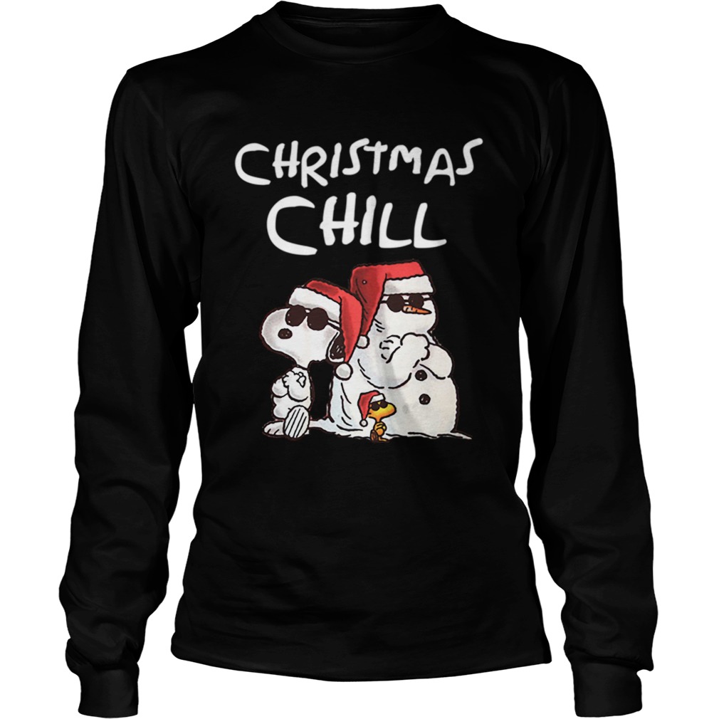 Snoopy Chillin Christmas Charlie Brown Graphic LongSleeve