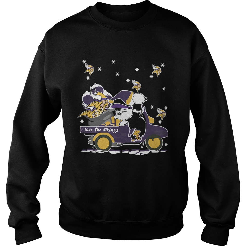 Snoopy I Love The Minnesota Vikings Christmas Sweatshirt