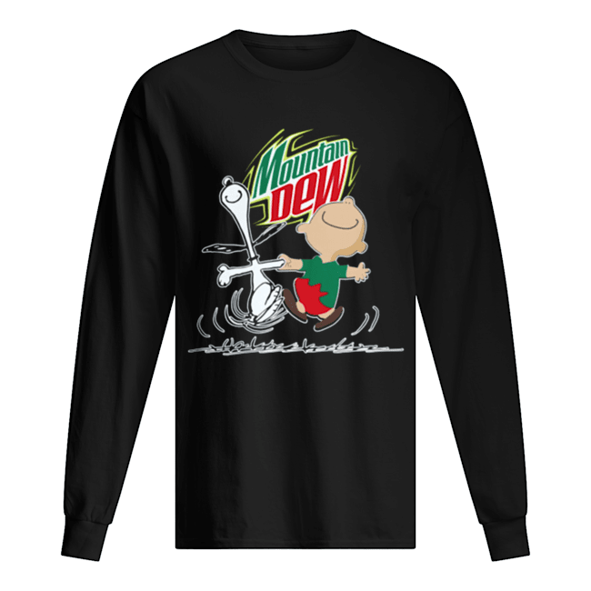 Snoopy and Charlie Brown Mountain Dew Long Sleeved T-shirt 